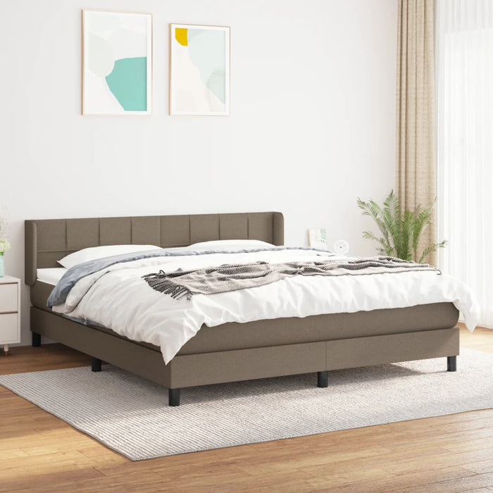 Pat continental cu saltea, gri taupe, 180x200 cm, textil - WALTI WALTI