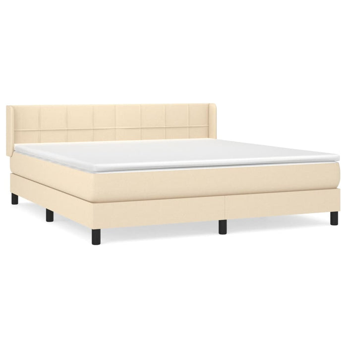 Pat continental cu saltea, crem, 180x200 cm, textil - WALTI WALTI