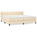 Pat box spring cu saltea, crem, 200x200 cm, textil - WALTI WALTI