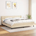 Pat box spring cu saltea, crem, 200x200 cm, textil - WALTI WALTI