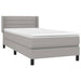 Pat box spring cu saltea, gri deschis, 90x200 cm, textil - WALTI WALTI
