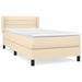 Pat box spring cu saltea, crem, 90x200 cm, textil - WALTI WALTI