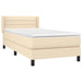 Pat box spring cu saltea, crem, 90x200 cm, textil - WALTI WALTI