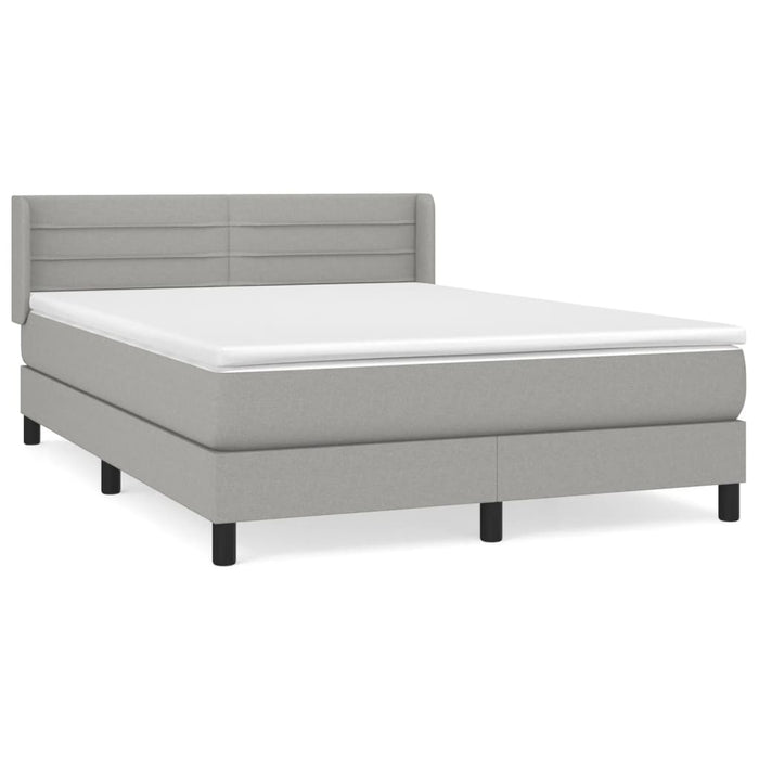 Pat box spring cu saltea, gri deschis, 140x190 cm, textil - WALTI WALTI
