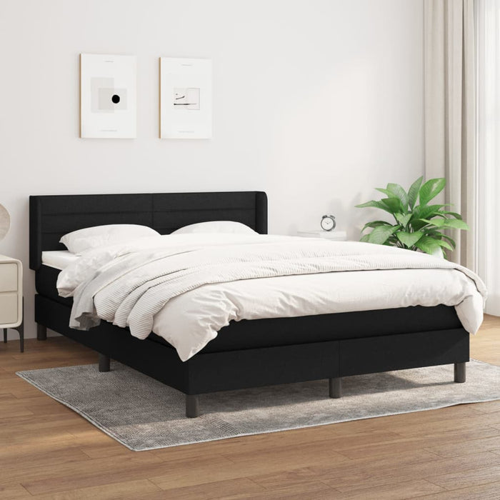 Pat box spring cu saltea, negru, 140x190 cm, textil - WALTI WALTI