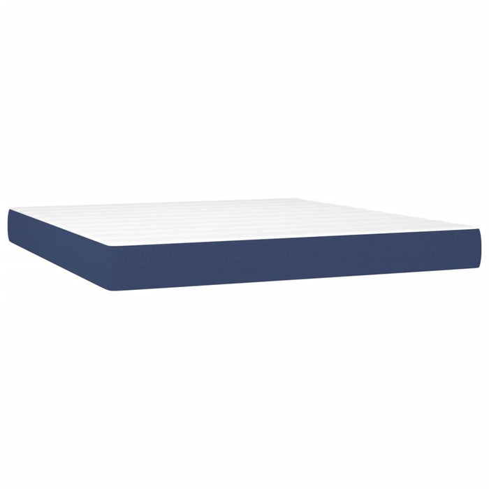 Pat continental cu saltea, albastru, 160x200cm, material textil - WALTI WALTI