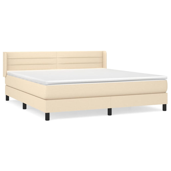 Pat continental cu saltea, crem, 180x200 cm, textil - WALTI WALTI