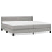 Pat box spring cu saltea, gri deschis, 200x200 cm, textil - WALTI WALTI