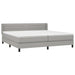 Pat box spring cu saltea, gri deschis, 200x200 cm, textil - WALTI WALTI