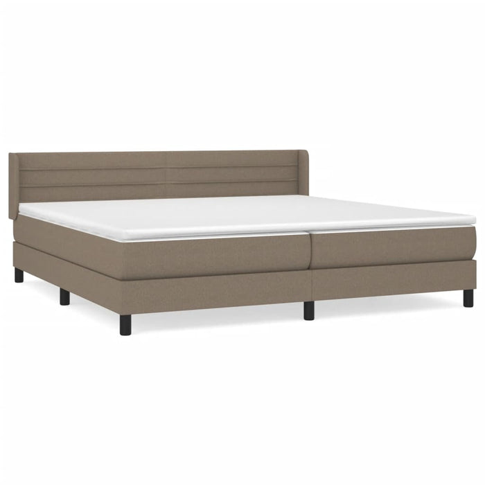 Pat box spring cu saltea, gri taupe, 200x200 cm, textil - WALTI WALTI