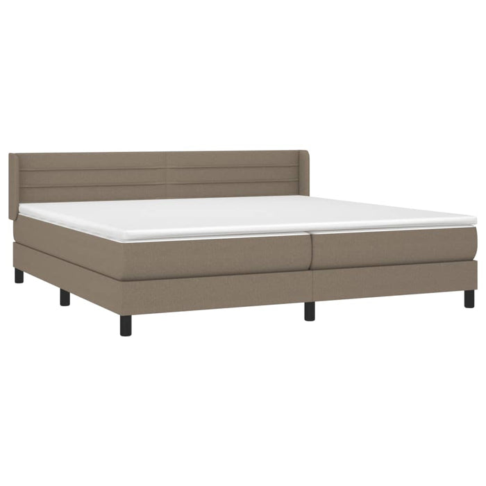 Pat box spring cu saltea, gri taupe, 200x200 cm, textil - WALTI WALTI