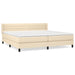 Pat box spring cu saltea, crem, 200x200 cm, textil - WALTI WALTI