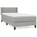 Pat box spring cu saltea, gri deschis, 90x190 cm, textil - WALTI WALTI