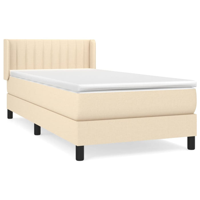 Pat box spring cu saltea, crem, 90x200 cm, textil - WALTI WALTI