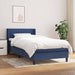 Pat box spring cu saltea, albastru, 90x200 cm, textil - WALTI WALTI