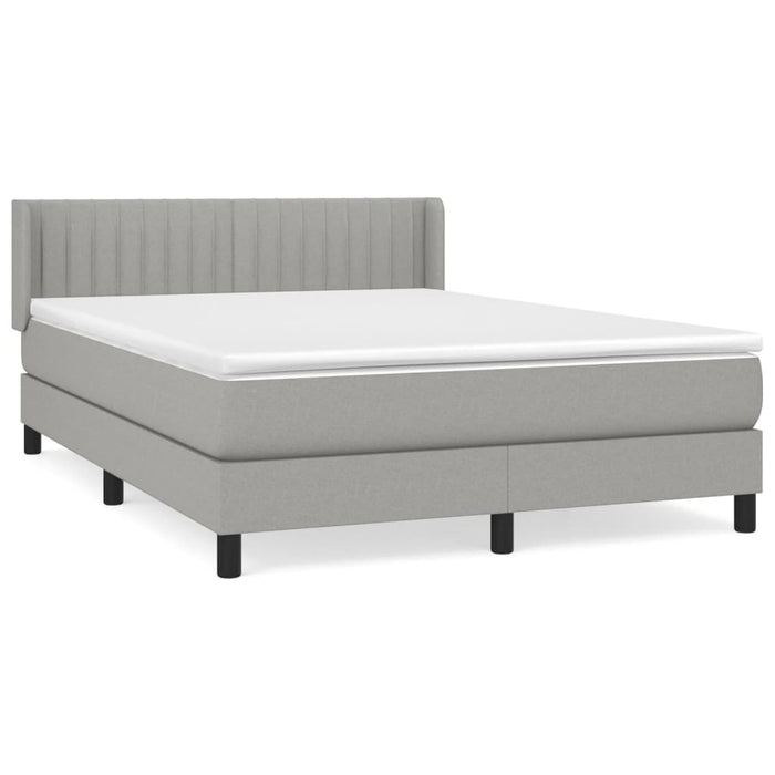 Pat box spring cu saltea, gri deschis, 140x190 cm, textil - WALTI WALTI