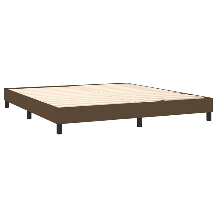 Pat box spring cu saltea, maro închis, 160x200 cm, textil WALTI