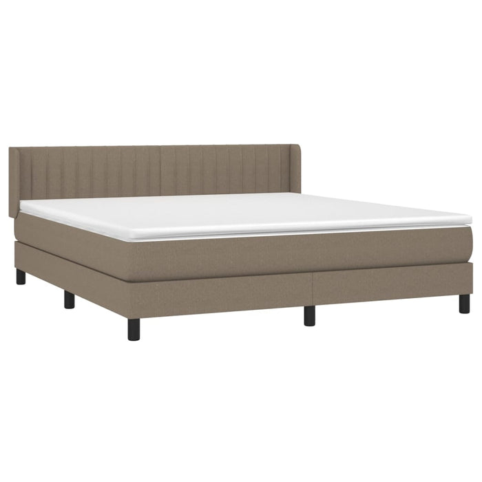 Pat continental cu saltea, gri taupe, 180x200 cm, textil - WALTI WALTI