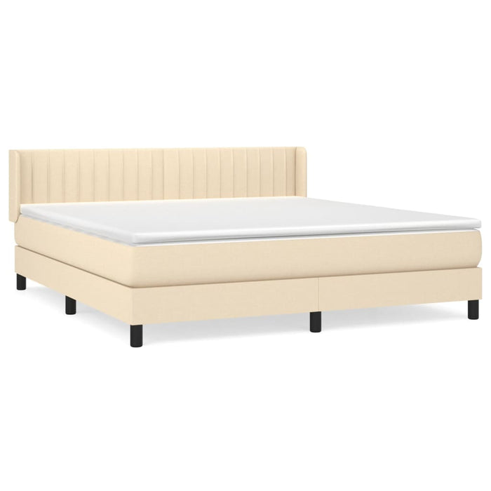 Pat continental cu saltea, crem, 180x200 cm, textil WALTI