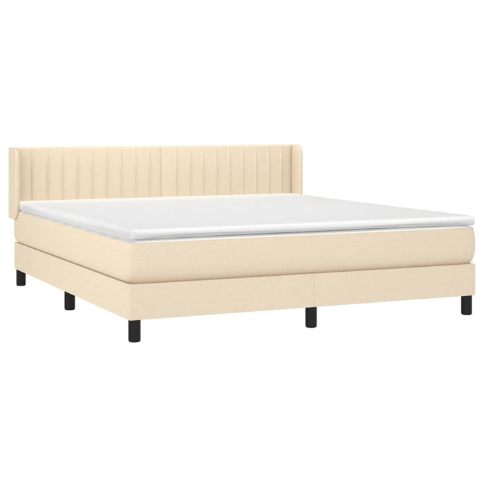 Pat continental cu saltea, crem, 180x200 cm, textil WALTI