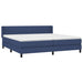 Pat box spring cu saltea, albastru, 200x200 cm, textil - WALTI WALTI