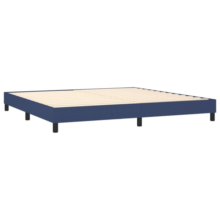 Pat box spring cu saltea, albastru, 200x200 cm, textil - WALTI WALTI