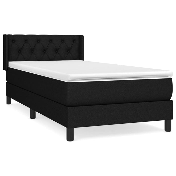 Pat box spring cu saltea, negru, 80x200 cm, textil - WALTI WALTI
