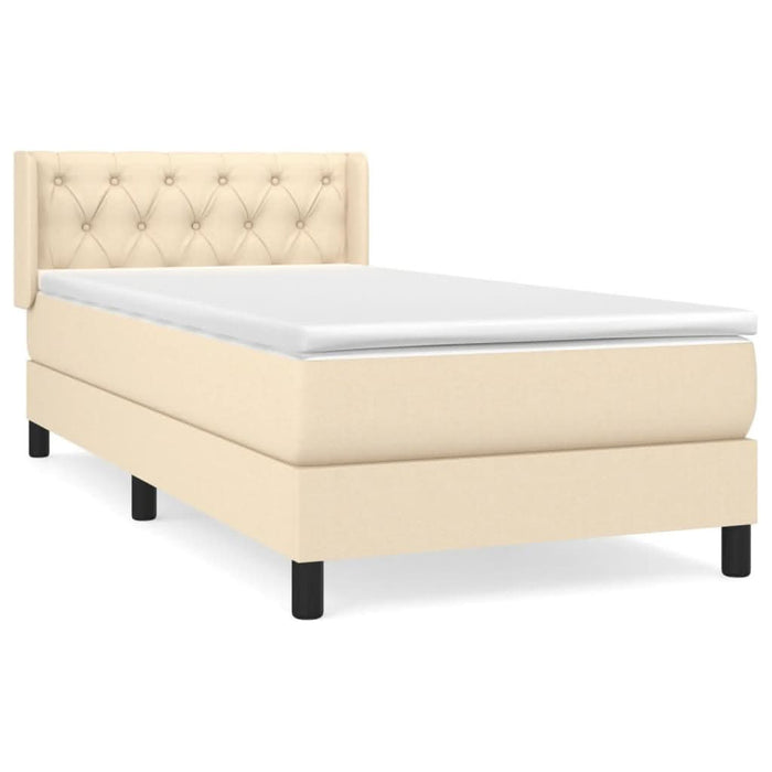 Pat box spring cu saltea, crem, 80x200 cm, textil - WALTI WALTI