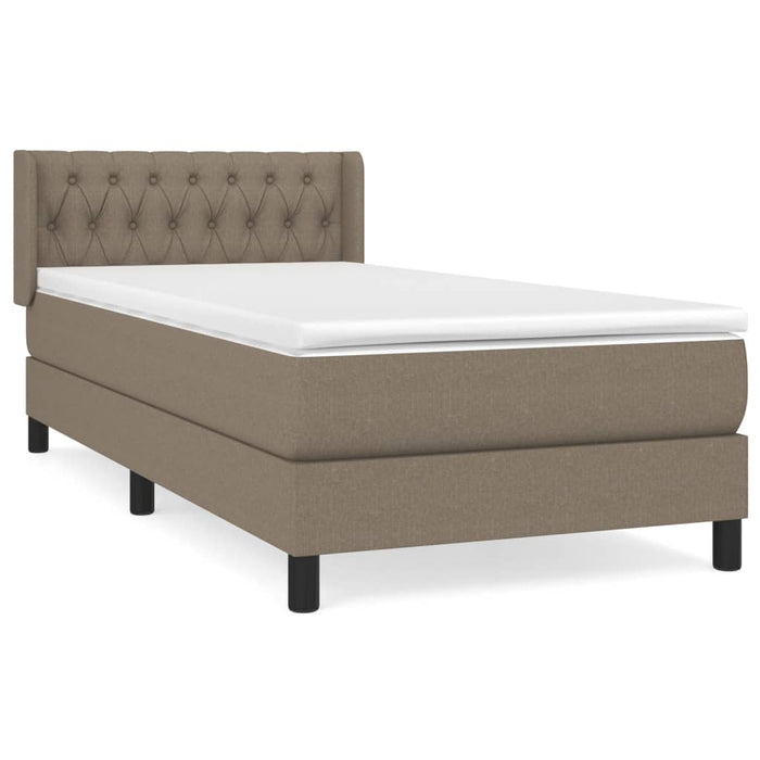 Pat box spring cu saltea, gri taupe, 90x200 cm, textil - WALTI WALTI