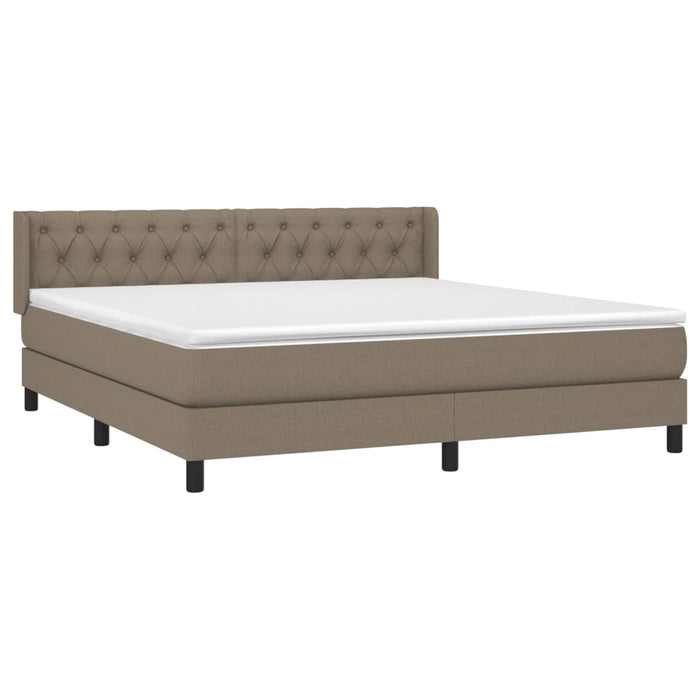 Pat box spring cu saltea, gri taupe, 160x200 cm material textil - WALTI WALTI