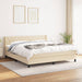 Pat box spring cu saltea, crem, 160x200 cm, material textil - WALTI WALTI