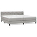 Pat box spring cu saltea, gri deschis, 200x200 cm, textil - WALTI WALTI