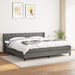 Pat box spring cu saltea, gri închis, 200x200 cm, textil - WALTI WALTI