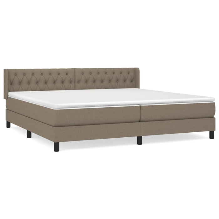 Pat box spring cu saltea, gri taupe, 200x200 cm, textil - WALTI WALTI