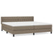 Pat box spring cu saltea, gri taupe, 200x200 cm, textil - WALTI WALTI