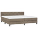 Pat box spring cu saltea, gri taupe, 200x200 cm, textil - WALTI WALTI