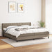 Pat box spring cu saltea, gri taupe, 200x200 cm, textil - WALTI WALTI