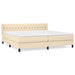 Pat box spring cu saltea, crem, 200x200 cm, textil - WALTI WALTI