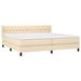 Pat box spring cu saltea, crem, 200x200 cm, textil - WALTI WALTI