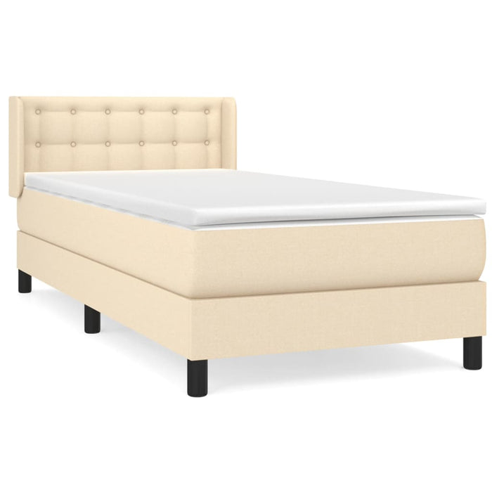 Pat box spring cu saltea, crem, 80x200 cm, textil - WALTI WALTI