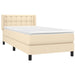Pat box spring cu saltea, crem, 80x200 cm, textil - WALTI WALTI