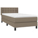 Pat box spring cu saltea, gri taupe, 90x190 cm, textil - WALTI WALTI
