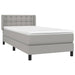 Pat box spring cu saltea, gri deschis, 100x200 cm, textil - WALTI WALTI
