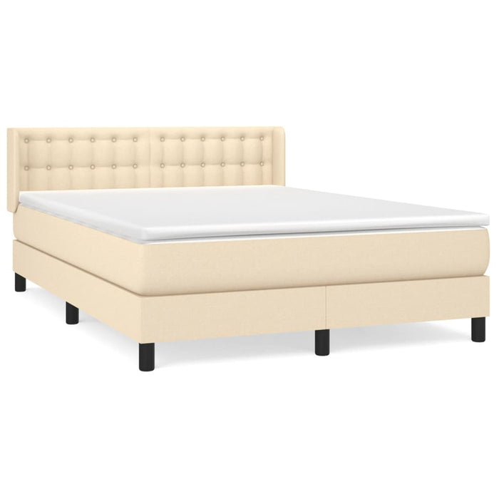 Pat continental cu saltea, crem, 140x200 cm, material textil - WALTI WALTI