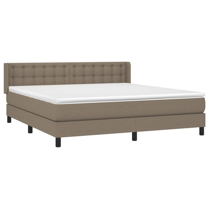 Pat continental cu saltea, gri taupe, 180x200 cm, textil - WALTI WALTI