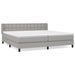 Pat box spring cu saltea, gri deschis, 200x200 cm, textil - WALTI WALTI