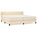 Pat box spring cu saltea, crem, 200x200 cm, textil - WALTI WALTI