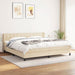 Pat box spring cu saltea, crem, 200x200 cm, textil - WALTI WALTI