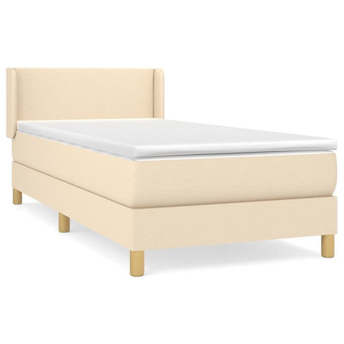 Pat box spring cu saltea, crem, 80x200 cm, textil - WALTI WALTI
