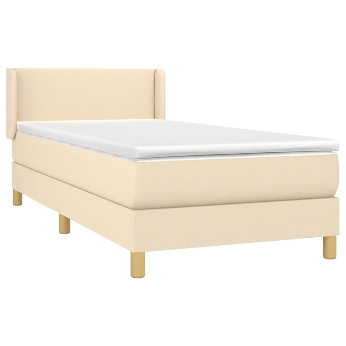 Pat box spring cu saltea, crem, 80x200 cm, textil - WALTI WALTI